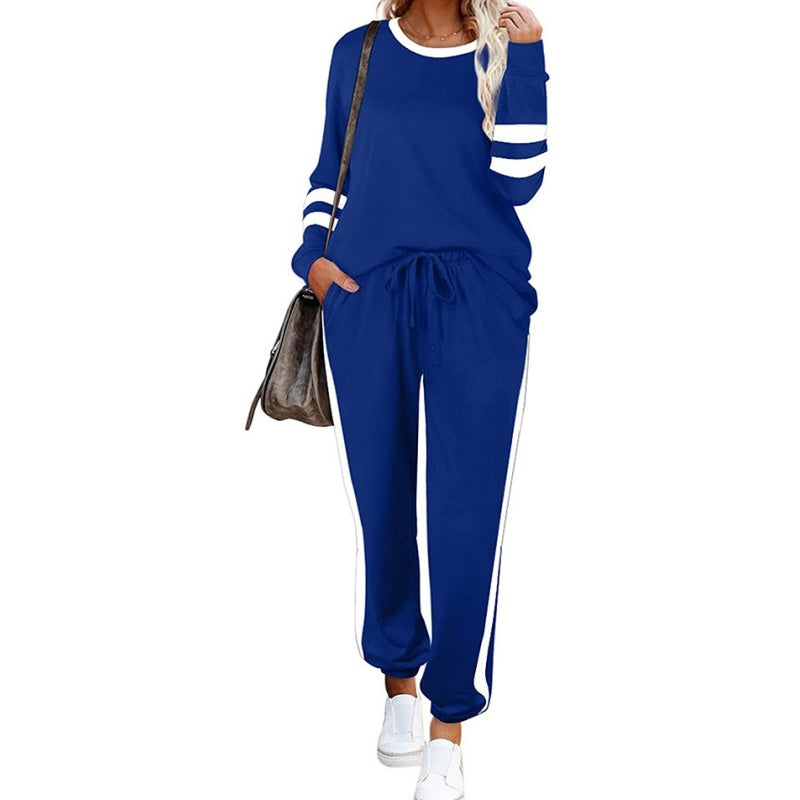 🔥Hot Sale 54% OFF🔥Women’s 2-Piece Crewneck Color-Block Sweatsuit