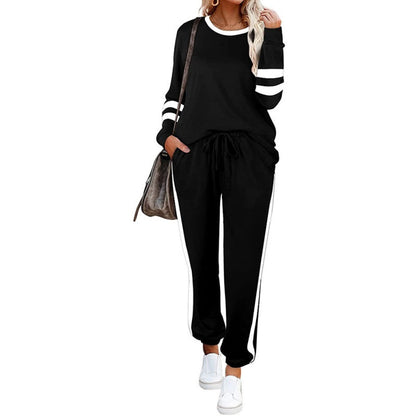 🔥Hot Sale 54% OFF🔥Women’s 2-Piece Crewneck Color-Block Sweatsuit