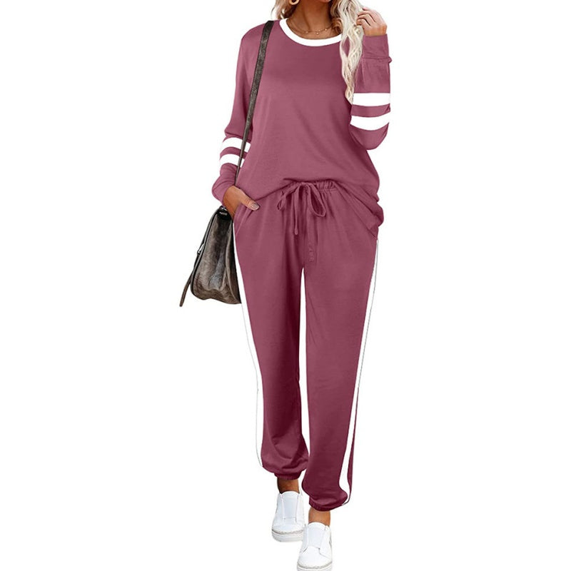 🔥Hot Sale 54% OFF🔥Women’s 2-Piece Crewneck Color-Block Sweatsuit