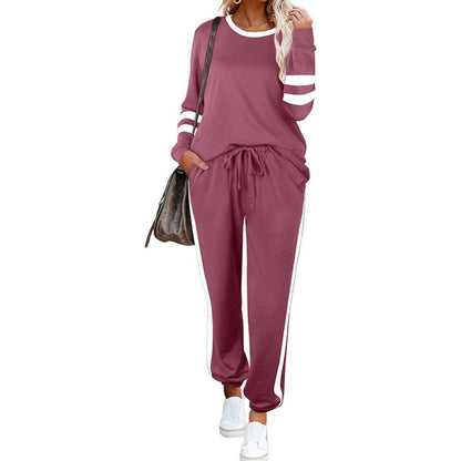 🔥Hot Sale 54% OFF🔥Women’s 2-Piece Crewneck Color-Block Sweatsuit