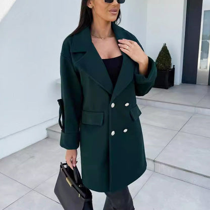 🍂Fall Specials 71% OFF🍂Women's Solid Color Double Breasted Coat