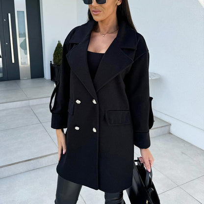 🍂Fall Specials 71% OFF🍂Women's Solid Color Double Breasted Coat