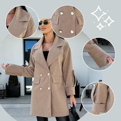 🍂Fall Specials 71% OFF🍂Women's Solid Color Double Breasted Coat