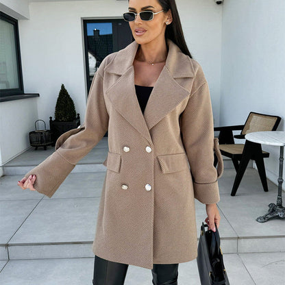 🍂Fall Specials 71% OFF🍂Women's Solid Color Double Breasted Coat