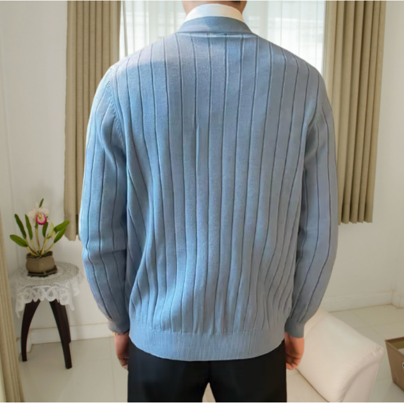 🍁New for autumn 67% OFF🍁 Men's V-Neck Open Front Sweater in Solid Colors