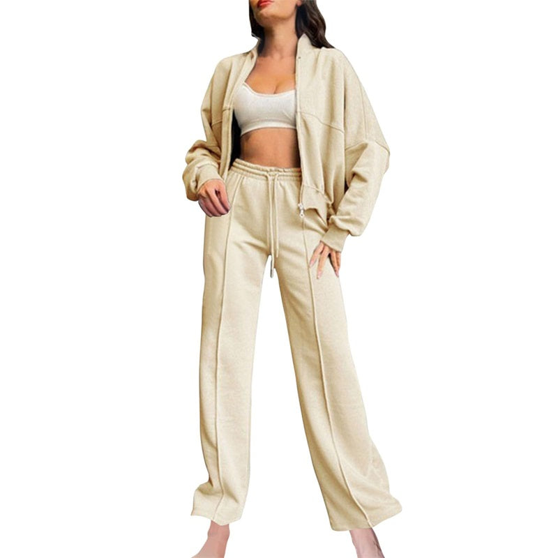 🍂Autumn discount 60%🍂Women's Long Sleeve Zip Coat Drawstring Sweatpants 2-Piece Sets