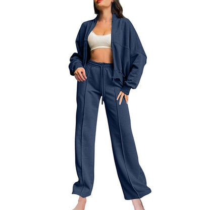 🍂Autumn discount 60%🍂Women's Long Sleeve Zip Coat Drawstring Sweatpants 2-Piece Sets