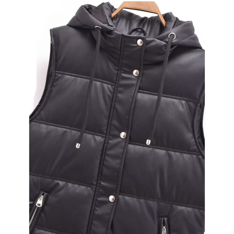 ✨Free Shipping💖❄️Winter Specials-Get 62% off❄️Warm PU Leather Long Hooded Vest