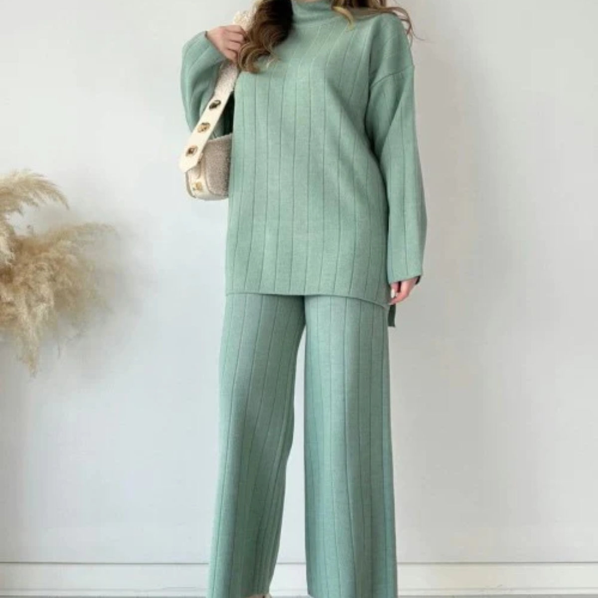 Hot Sale 60% OFF🔥Casual Fashion Solid Color Sweater Two -piece Suit