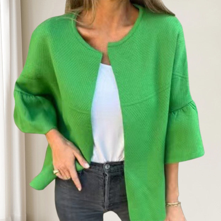 🌷Limited Time 50% OFF💞Women's Round Neck Flare Sleeve Short Jacket