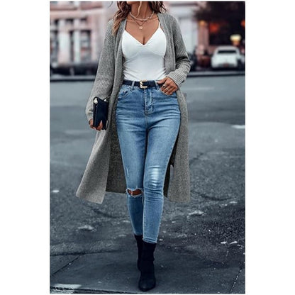 💕Hot Sale 60% OFF💕Solid Color Front-Opening Loose Fit Sweater with Pockets