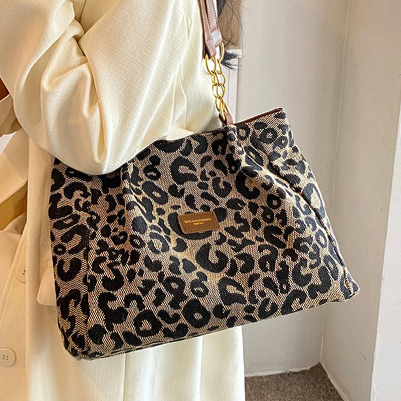 🔥Limited Time 56% OFF🔥Large Capacity Tote Bag with Leopard Print