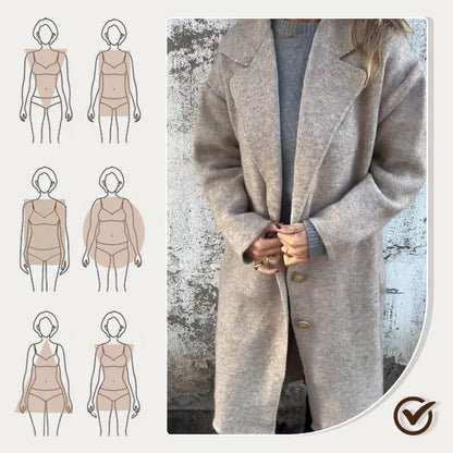 🌸Hot Sale 55% OFF🌸Women's Long-sleeve Tweed Lapel Coat