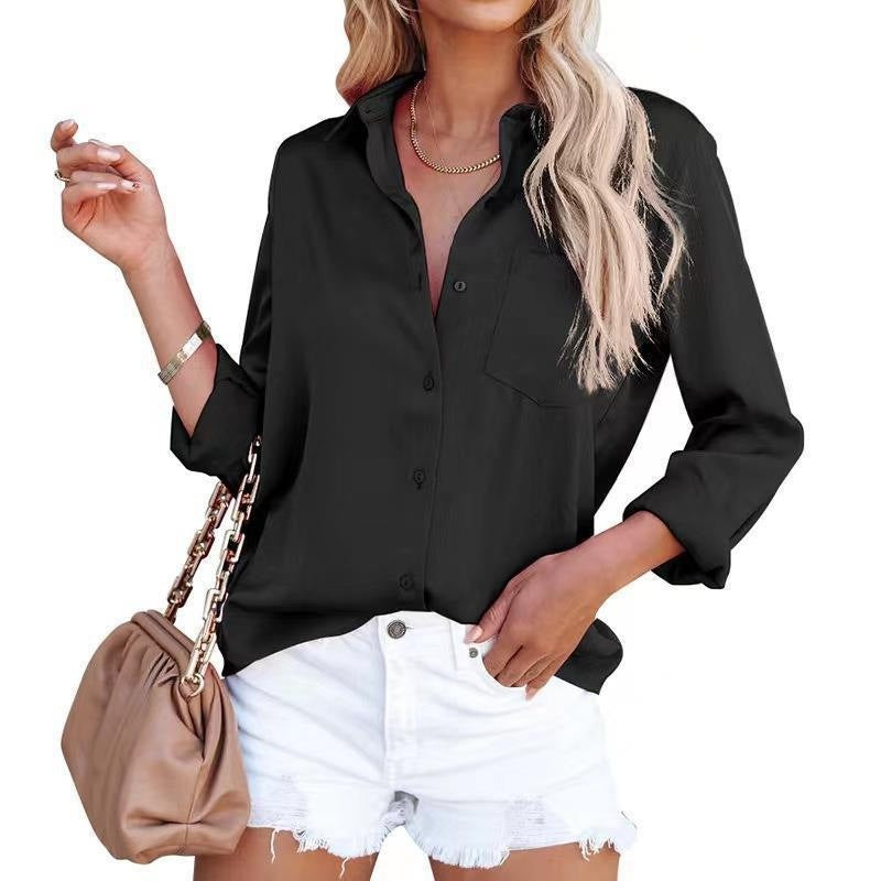 ✨New shirt 50% OFF✨Women's Business Casual Lapel Long Sleeve Shirt