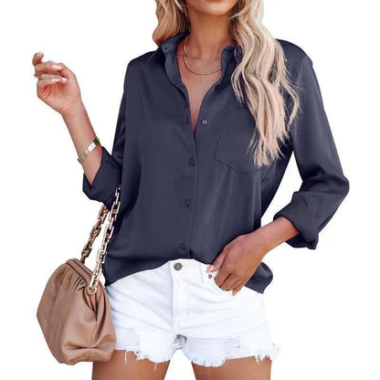 ✨New shirt 50% OFF✨Women's Business Casual Lapel Long Sleeve Shirt