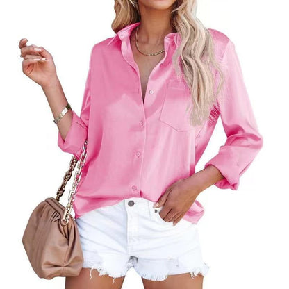 ✨New shirt 50% OFF✨Women's Business Casual Lapel Long Sleeve Shirt