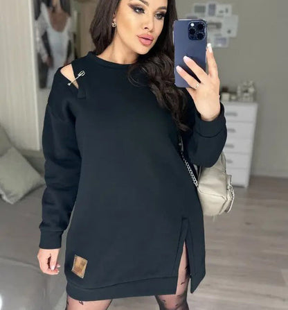 🌷Limited Time 60% OFF💞Women’s Chic Cutout Sweatshirt Dress