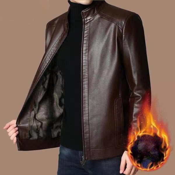 ❄️Winter Specials 56% off❄️ Free shipping for two pieces💥 Men’s Warm Plush Lining Leather Jacket