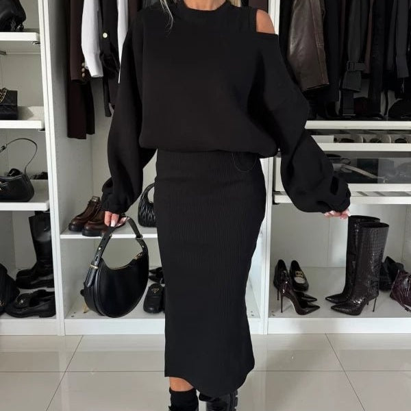 🍁Black Friday Sale 55% OFF💃Women's Sweatshirt & Sleeveless Dress 2-Piece Set