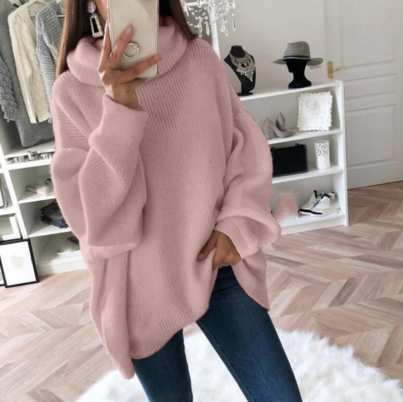 🔥Limited Time 51% OFF🔥Women’s Oversized Turtleneck Solid Color Knit Sweater