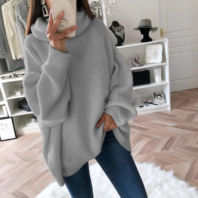 🔥Limited Time 51% OFF🔥Women’s Oversized Turtleneck Solid Color Knit Sweater