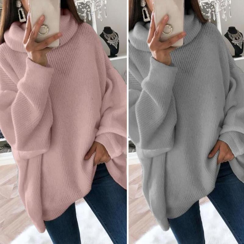 🔥Limited Time 51% OFF🔥Women’s Oversized Turtleneck Solid Color Knit Sweater