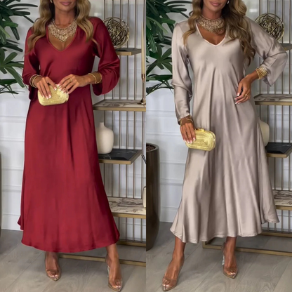 🌸The perfect layering dress 58% OFF🌸Women's Elegant Glossy Maxi Dress