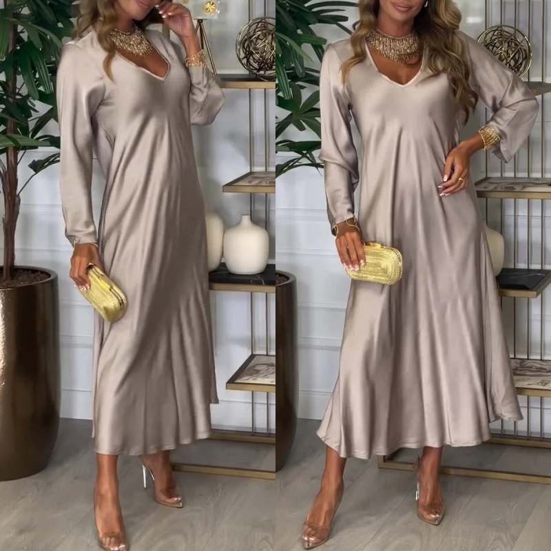 🌸The perfect layering dress 58% OFF🌸Women's Elegant Glossy Maxi Dress