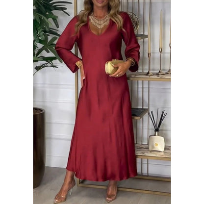 🌸The perfect layering dress 58% OFF🌸Women's Elegant Glossy Maxi Dress