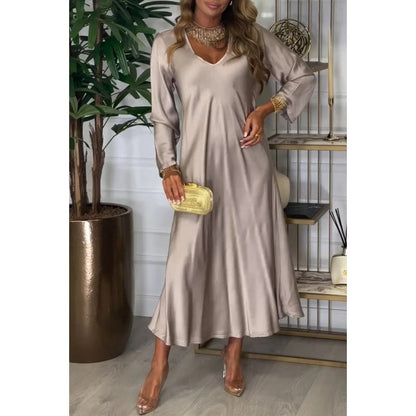 🌸The perfect layering dress 58% OFF🌸Women's Elegant Glossy Maxi Dress