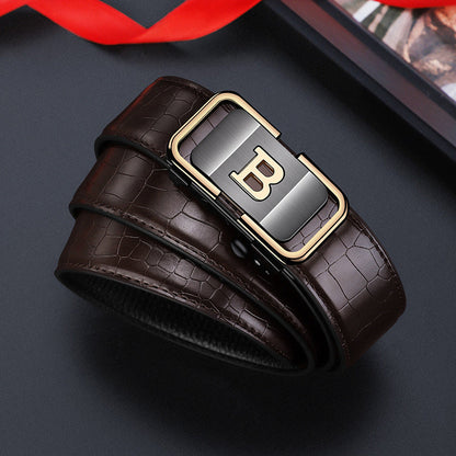 🔥Black Friday Sale🔥Men's Crocodile-Patterned Automatic Buckle Belt