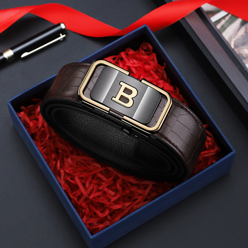 🔥Black Friday Sale🔥Men's Crocodile-Patterned Automatic Buckle Belt