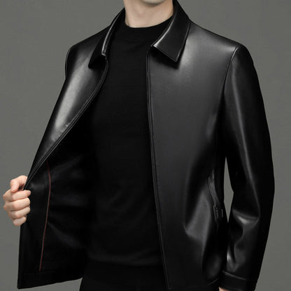 ❄️Winter hot style 50% OFF❄️Men's Classic PU Leather Jacket with Zipper Front