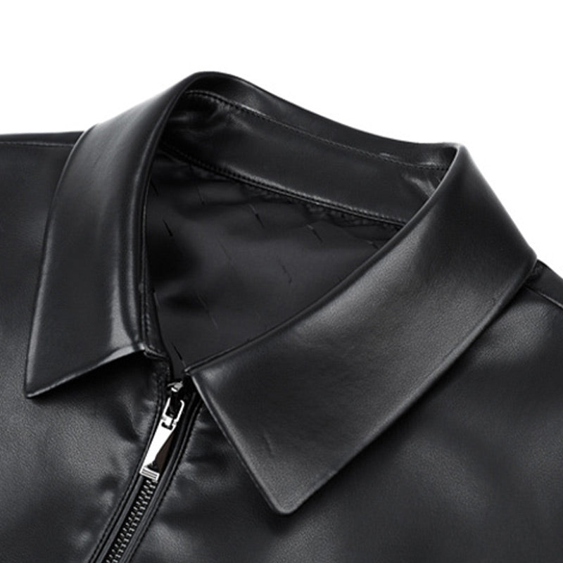 ❄️Winter hot style 50% OFF❄️Men's Classic PU Leather Jacket with Zipper Front