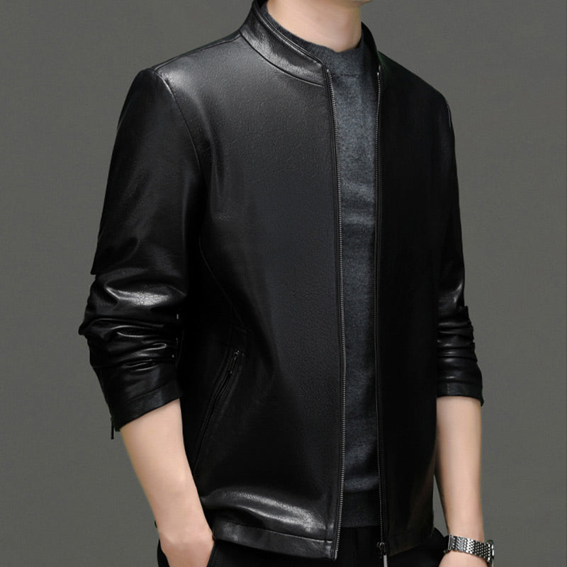 ❄️Winter hot style 50% OFF❄️Men's Classic PU Leather Jacket with Zipper Front