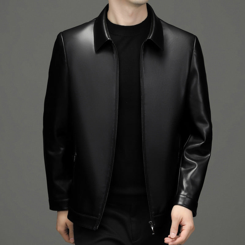 ❄️Winter hot style 50% OFF❄️Men's Classic PU Leather Jacket with Zipper Front