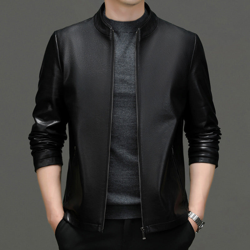 ❄️Winter hot style 50% OFF❄️Men's Classic PU Leather Jacket with Zipper Front