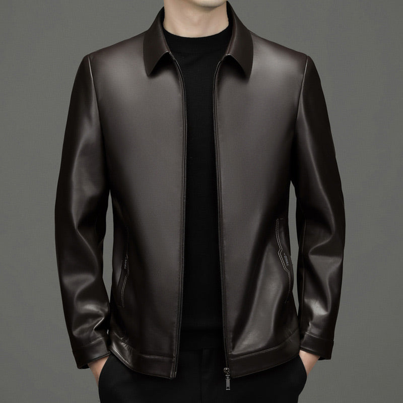 ❄️Winter hot style 50% OFF❄️Men's Classic PU Leather Jacket with Zipper Front