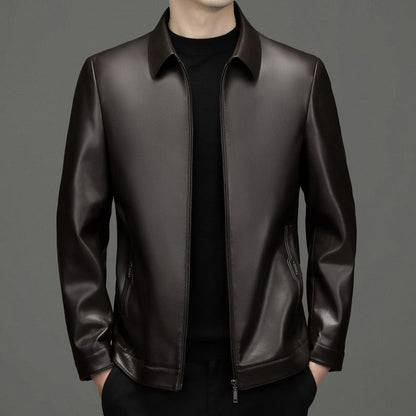 ❄️Winter hot style 50% OFF❄️Men's Classic PU Leather Jacket with Zipper Front