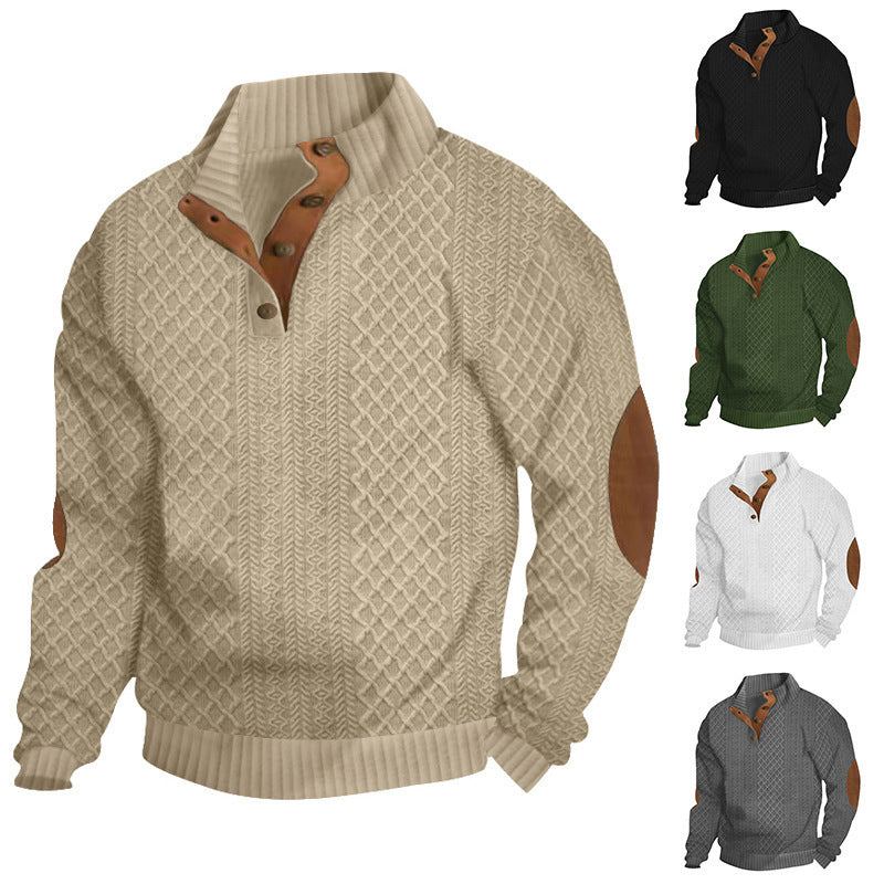 🎅Xmas Sales - 60% OFF🎄Men's Casual Long Sleeve Pullover with Elbow Patches