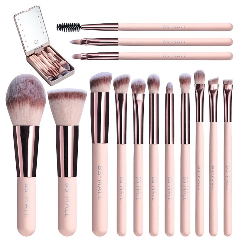 🔥Christmas Big Sale 50% OFF🌈Travel Makeup Brush Set with LED Light Mirror