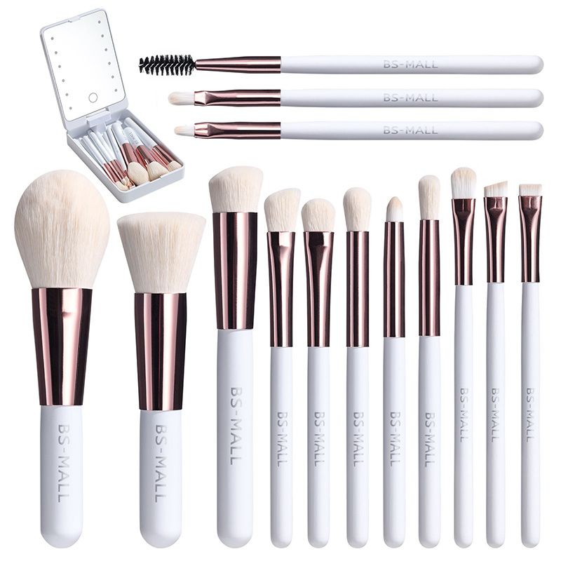 🔥Christmas Big Sale 50% OFF🌈Travel Makeup Brush Set with LED Light Mirror