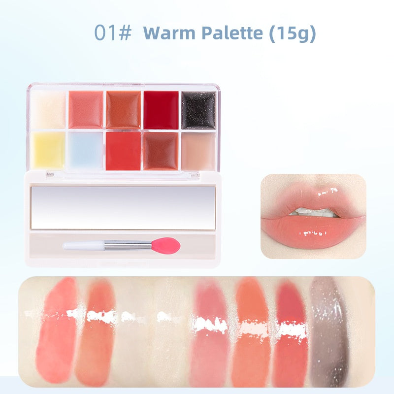 🎅Hot Christmas Sale--Buy 1 Get 1 Free🎁10 Color Long Lasting Glossy Lip Gloss Palette