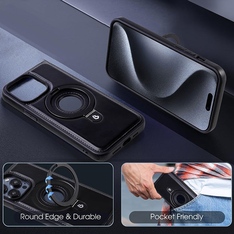 💖HOT SALE 56% OFF🎁[Creative Gift] Luxurious Faux Leather Invisible Stand iPhone Case