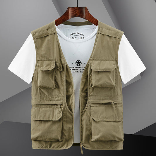 🎣 Herren leichtgewichtige, atmungsaktive Outdoor-Weste mit vielen Taschen 💼💨 Sommeraktion: 50 % RABATT! 🌞🔥