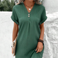 🛍️ 50 % Rabatt – V-Ausschnitt-Kleid mit Knopfleiste – einfarbig, bequem & vielseitig – für Alltag, Büro & Freizeit 👗