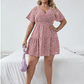 🌺Nur für kurze Zeit: 50 % Rabatt👗Lässiges Damenkleid mit V-Ausschnitt und Print