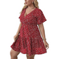 🌺Nur für kurze Zeit: 50 % Rabatt👗Lässiges Damenkleid mit V-Ausschnitt und Print