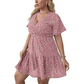 🌺Nur für kurze Zeit: 50 % Rabatt👗Lässiges Damenkleid mit V-Ausschnitt und Print