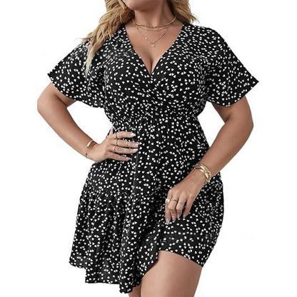 🌺Nur für kurze Zeit: 50 % Rabatt👗Lässiges Damenkleid mit V-Ausschnitt und Print